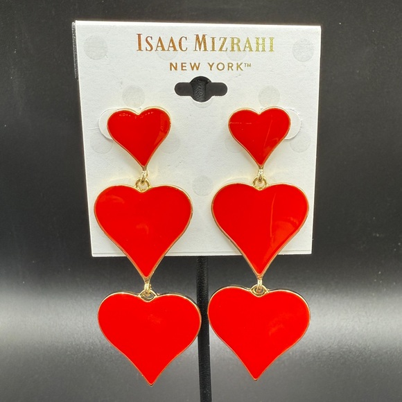 ISAAC MIZRAHI - Heart Earrings - Picture 2 of 5